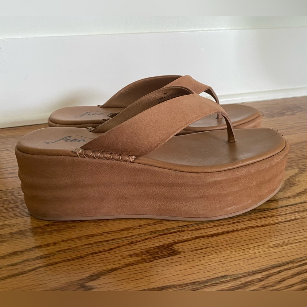 Free People Platform Thong Sandals - Tan Women's Flip Flops